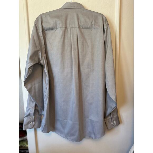 Geoffrey Beene Pinpoint Oxford Dress Shirt Men’s 16.5 36/37 (M) Gray Long Sleeve - Picture 2 of 5